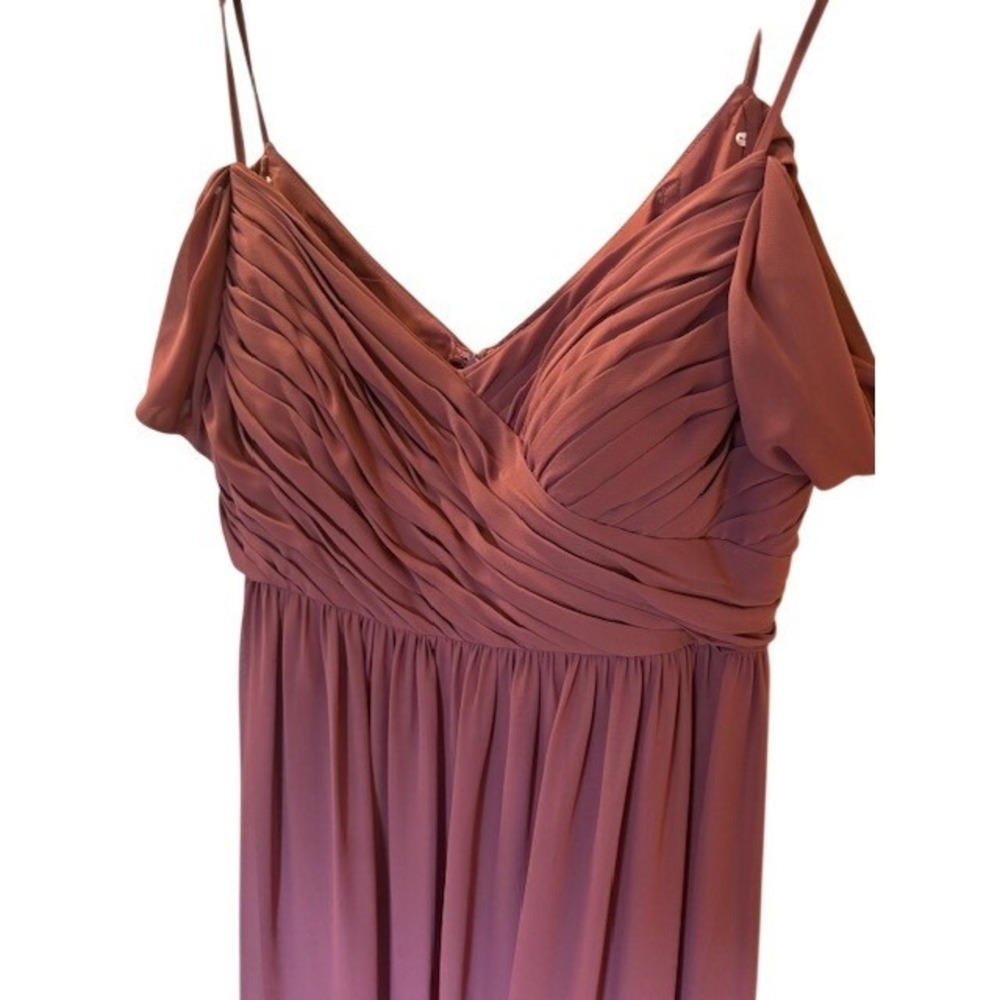 Revelry Terracotta Off the Shoulder Bridesmaid Maxi Dress Earthy Size 18 - Picture 5 of 9